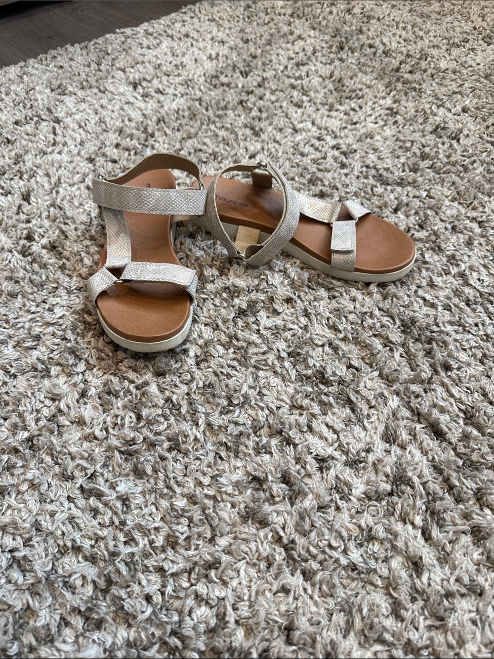 Maurices Metallic Cream Strappy Sandals